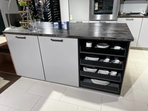 Nobilia Touch Inselküche Steingrau